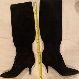 Black Casadei soft suede kitty hills boots size10